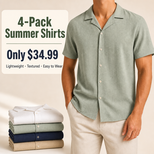 Men’s Textured Short Sleeve Button-Up Shirt