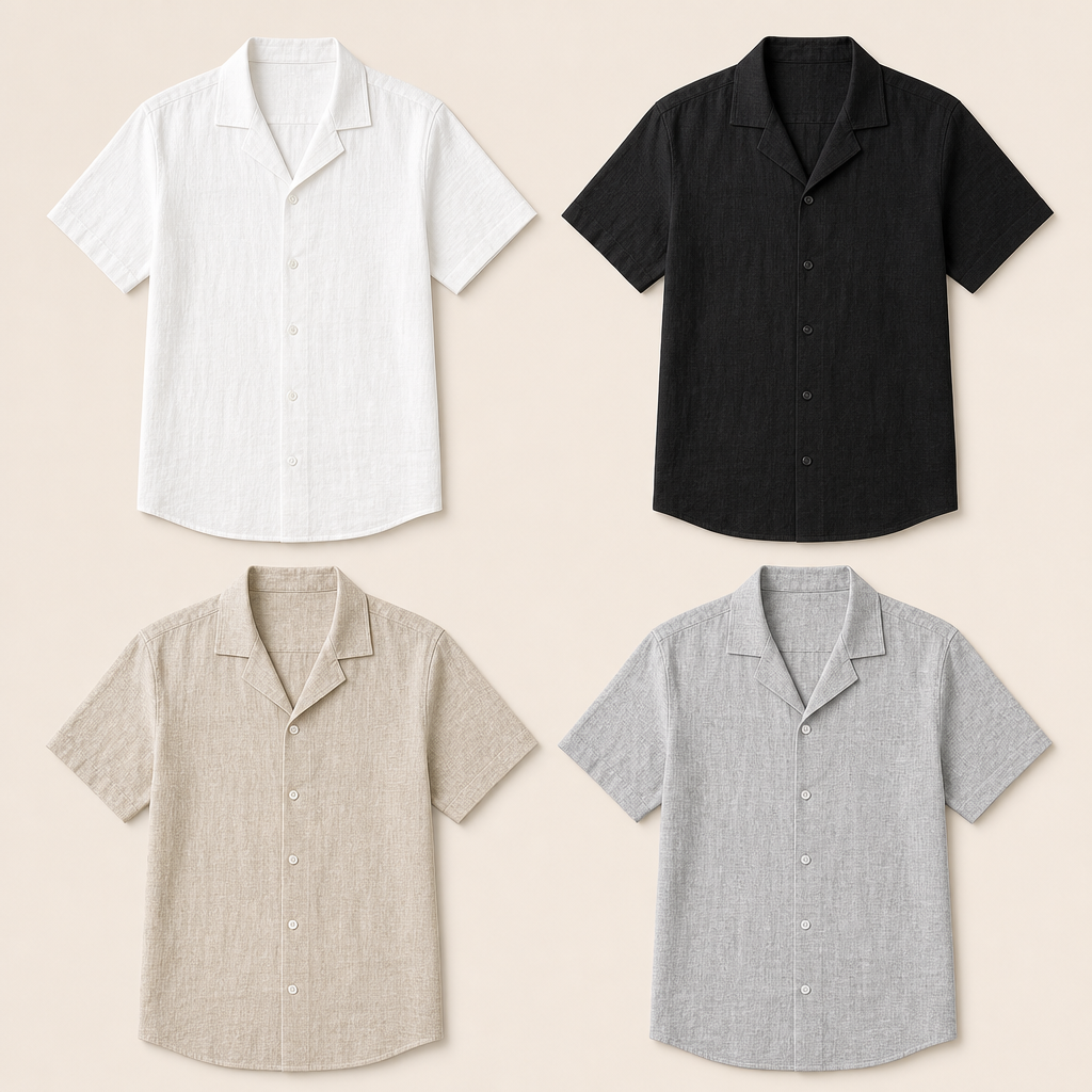 Men’s Textured Short Sleeve Button-Up Shirt