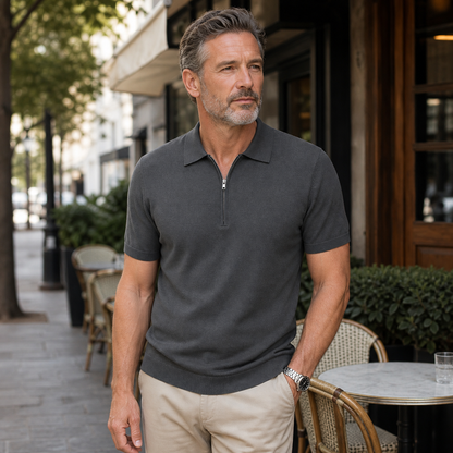 Men's Half-Zip Knit Polo Shirt