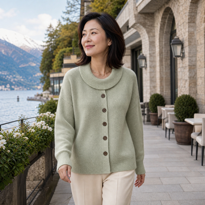 Women's Soft-Knit Shawl-Collar Button Cardigan