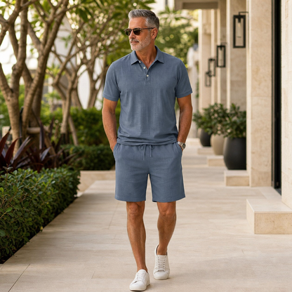 ⏰Clearance Sale⚡12-Pack Only $38.97⚡Men's Relaxed Polo Shirt and Shorts Set