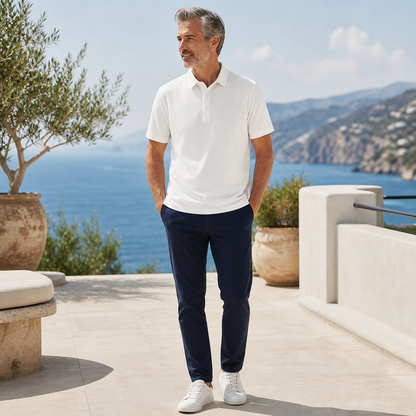 Men's Lightweight Textured Polo Shirt