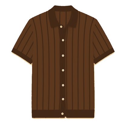 CLEARANCE SALE - Men's Striped Knit Polo Cardigan - 14 Colors & Bundle Deals