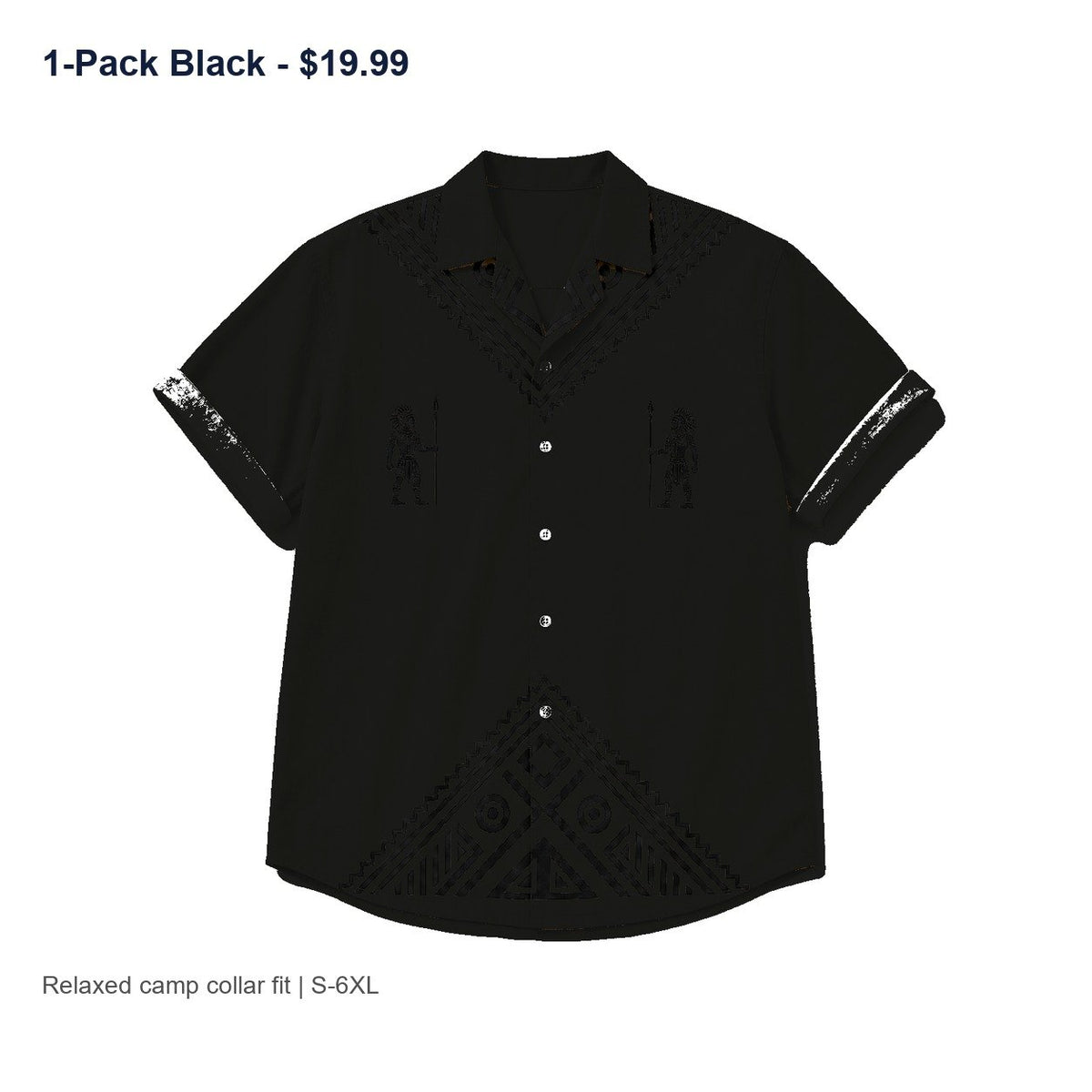 CLEARANCE SALE - Men's Tribal Pattern Camp Collar Shirt - 14 Colors & Bundle Deals