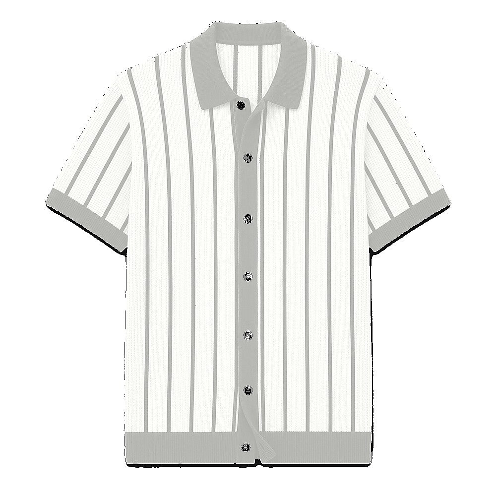 CLEARANCE SALE - Men's Striped Knit Polo Cardigan - 14 Colors & Bundle Deals