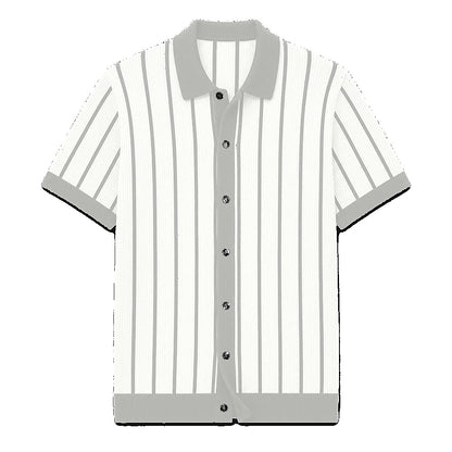 CLEARANCE SALE - Men's Striped Knit Polo Cardigan - 14 Colors & Bundle Deals