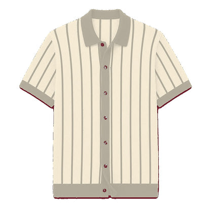 CLEARANCE SALE - Men's Striped Knit Polo Cardigan - 14 Colors & Bundle Deals