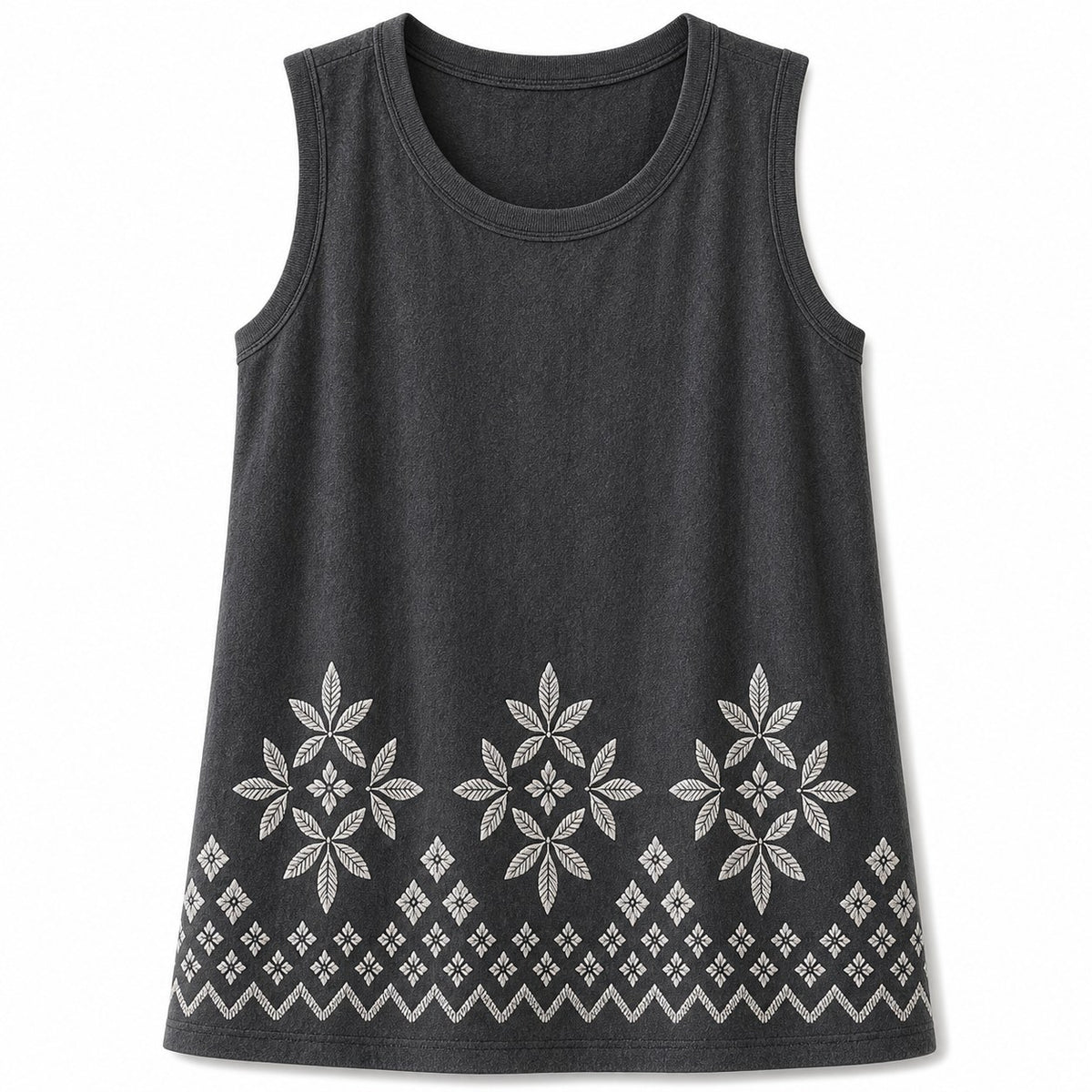 CLEARANCE SALE - Women's Embroidered Border Sleeveless Tank Top - 14 Colors & Bundle Deals