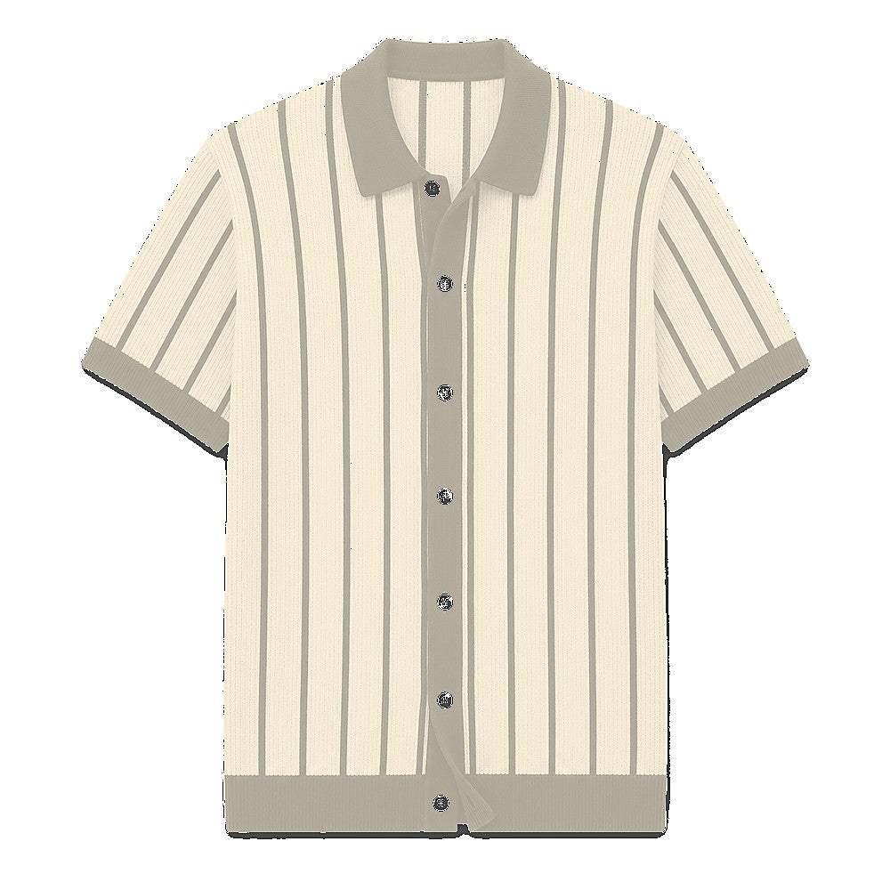 CLEARANCE SALE - Men's Striped Knit Polo Cardigan - 14 Colors & Bundle Deals
