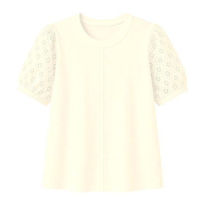 CLEARANCE SALE - Women's 95% Cotton Eyelet Sleeve Tee - 14 Colors & Bundle Deals