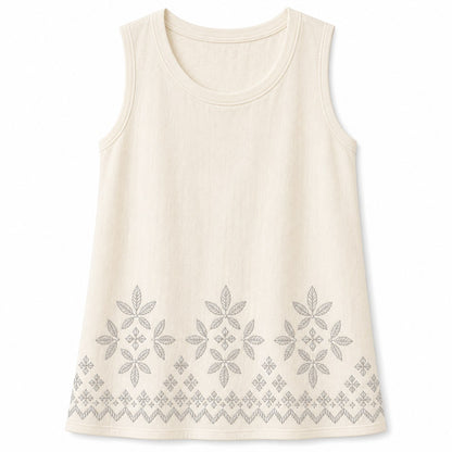 CLEARANCE SALE - Women's Embroidered Border Sleeveless Tank Top - 14 Colors & Bundle Deals