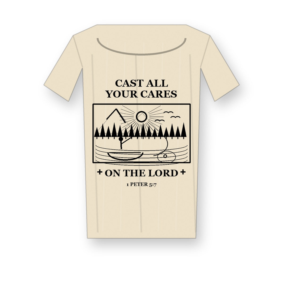 CLEARANCE SALE - Men's Cast All Your Cares Fishing Graphic Tee - 14 Colors & Bundle Deals