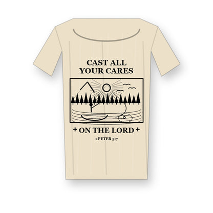 CLEARANCE SALE - Men's Cast All Your Cares Fishing Graphic Tee - 14 Colors & Bundle Deals
