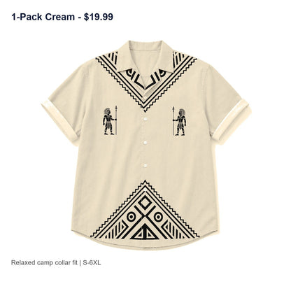 CLEARANCE SALE - Men's Tribal Pattern Camp Collar Shirt - 14 Colors & Bundle Deals