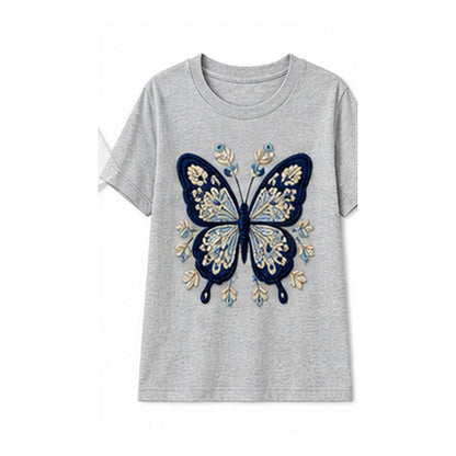 CLEARANCE SALE - Women's Crochet Butterfly Graphic Tee - 14 Colors & Bundle Deals