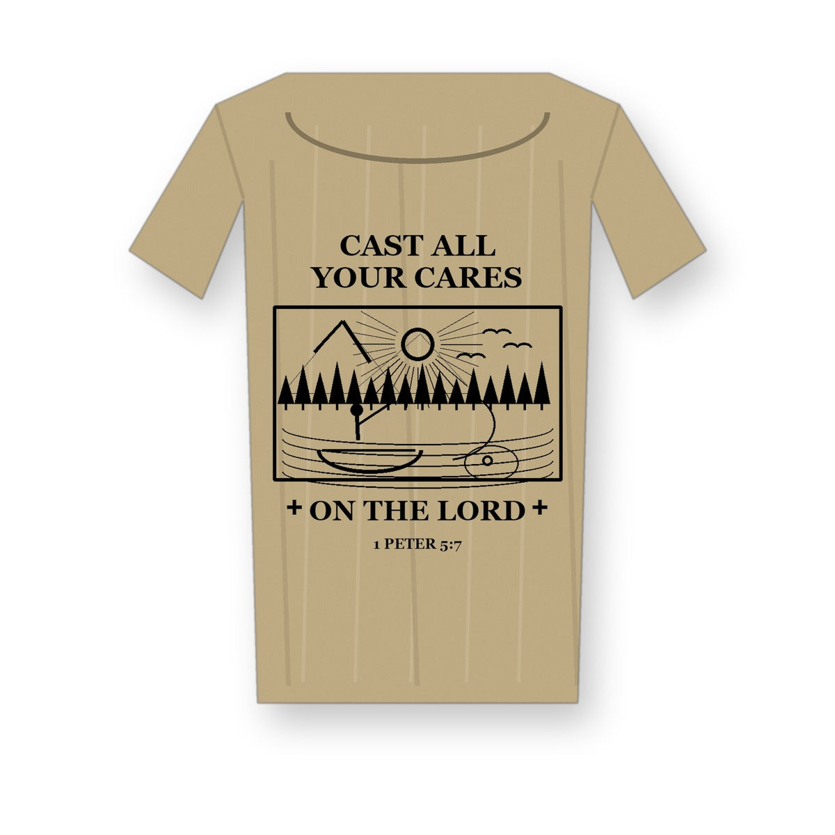 CLEARANCE SALE - Men's Cast All Your Cares Fishing Graphic Tee - 14 Colors & Bundle Deals