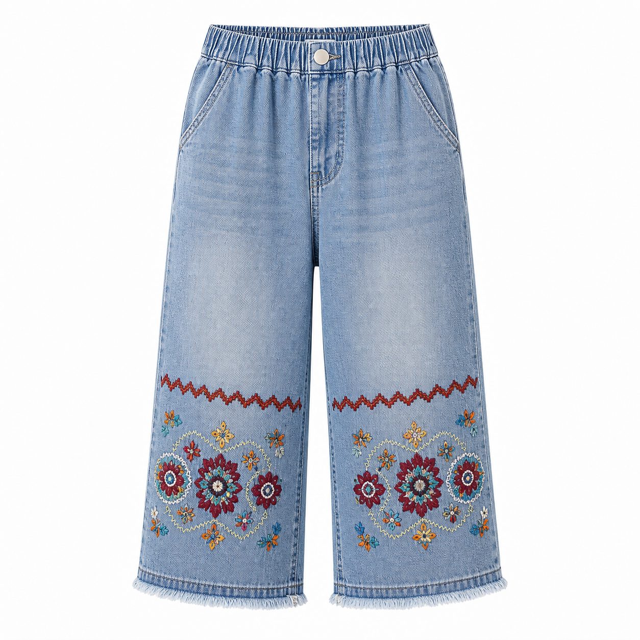 CLEARANCE SALE - Women's Embroidered Denim Capri Pants - 14 Washes & Bundle Deals