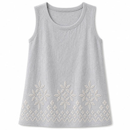 CLEARANCE SALE - Women's Embroidered Border Sleeveless Tank Top - 14 Colors & Bundle Deals