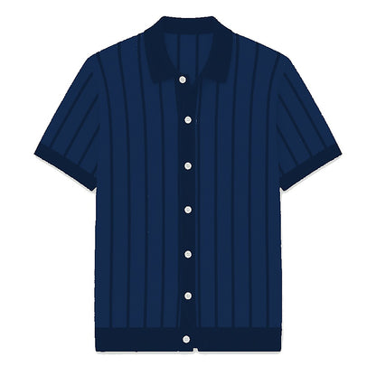 CLEARANCE SALE - Men's Striped Knit Polo Cardigan - 14 Colors & Bundle Deals