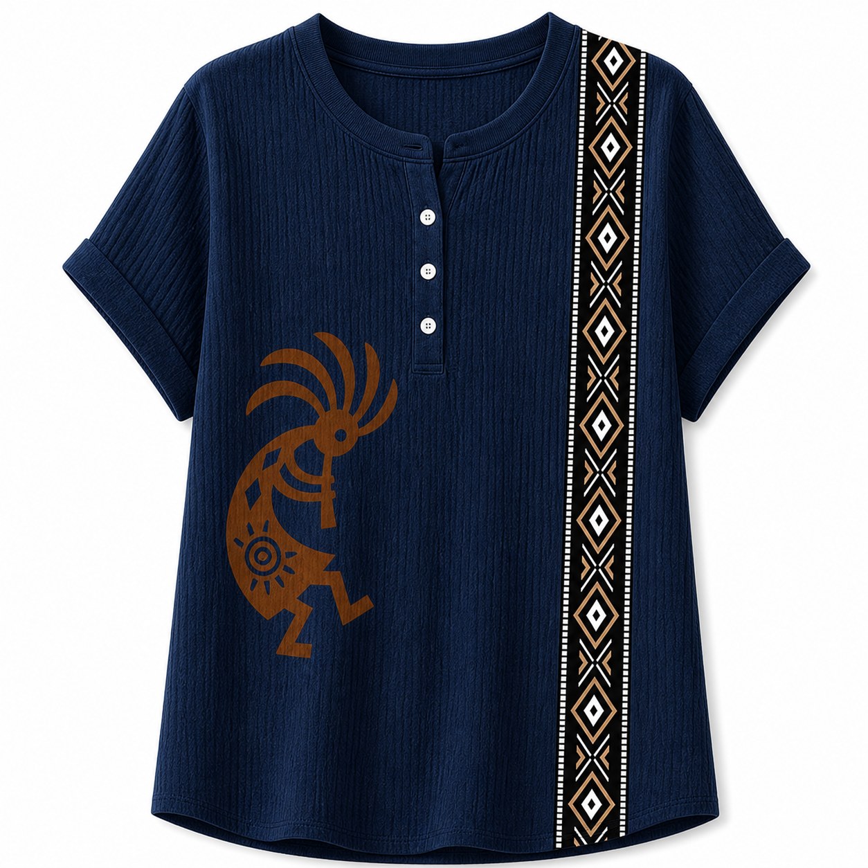 CLEARANCE SALE - Women's Southwest Kokopelli Henley Top - 14 Colors & Bundle Deals