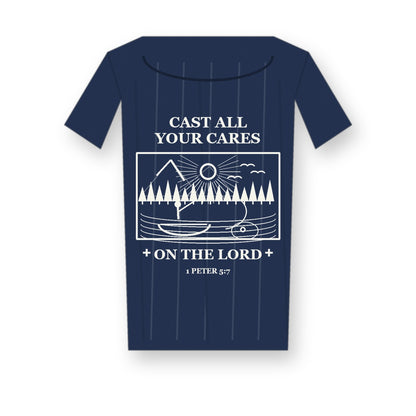 CLEARANCE SALE - Men's Cast All Your Cares Fishing Graphic Tee - 14 Colors & Bundle Deals