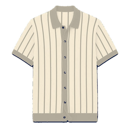 CLEARANCE SALE - Men's Striped Knit Polo Cardigan - 14 Colors & Bundle Deals