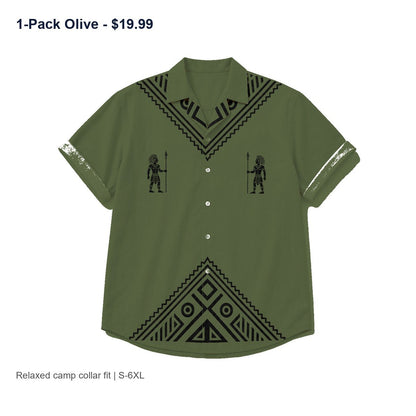 CLEARANCE SALE - Men's Tribal Pattern Camp Collar Shirt - 14 Colors & Bundle Deals