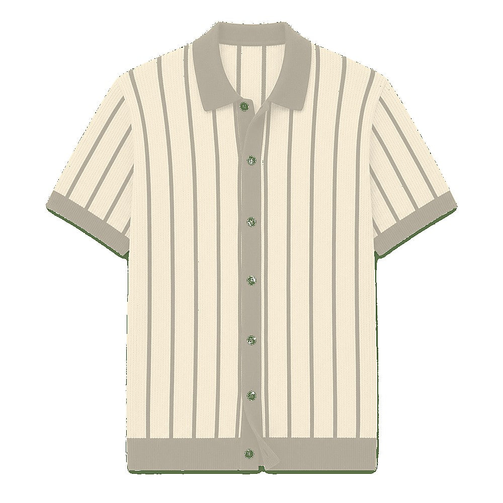 CLEARANCE SALE - Men's Striped Knit Polo Cardigan - 14 Colors & Bundle Deals