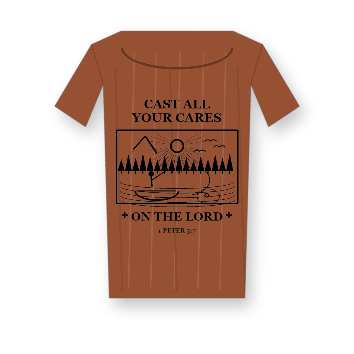 CLEARANCE SALE - Men's Cast All Your Cares Fishing Graphic Tee - 14 Colors & Bundle Deals