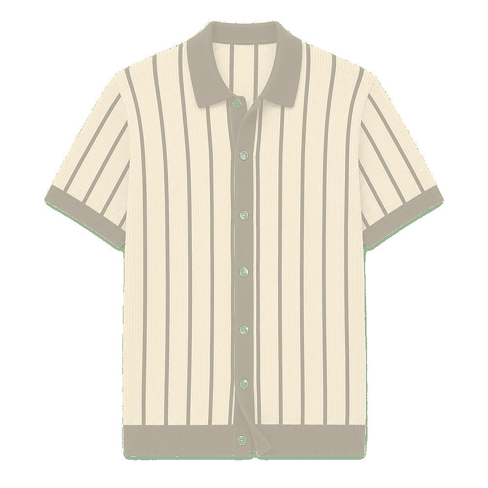 CLEARANCE SALE - Men's Striped Knit Polo Cardigan - 14 Colors & Bundle Deals