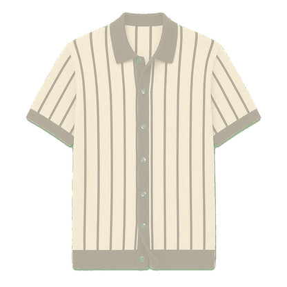 CLEARANCE SALE - Men's Striped Knit Polo Cardigan - 14 Colors & Bundle Deals