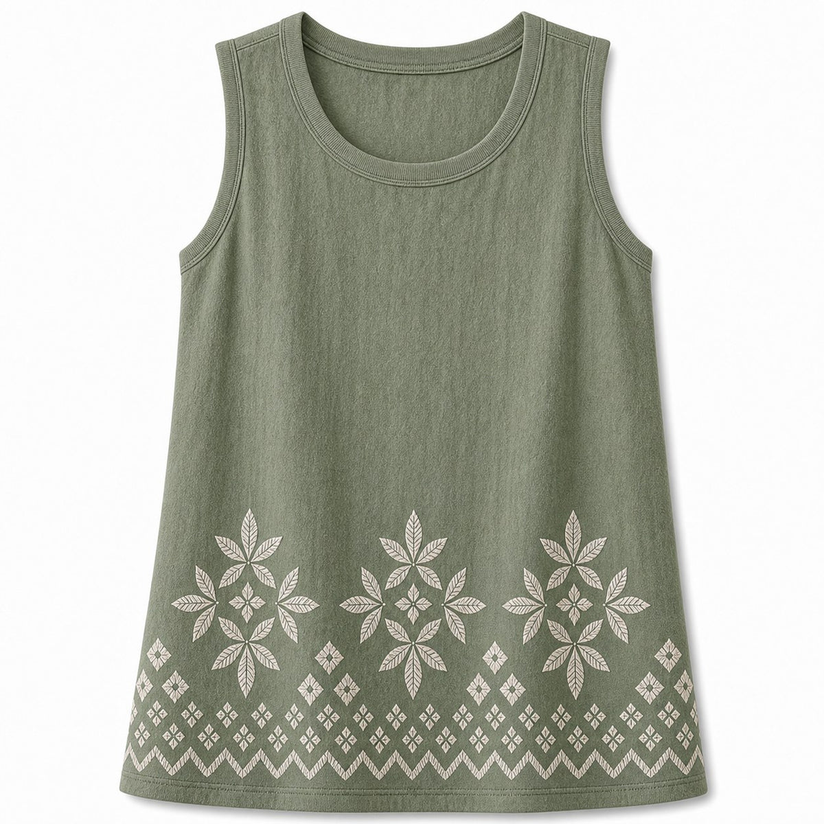CLEARANCE SALE - Women's Embroidered Border Sleeveless Tank Top - 14 Colors & Bundle Deals