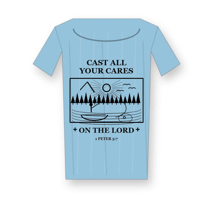 CLEARANCE SALE - Men's Cast All Your Cares Fishing Graphic Tee - 14 Colors & Bundle Deals