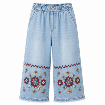 CLEARANCE SALE - Women's Embroidered Denim Capri Pants - 14 Washes & Bundle Deals
