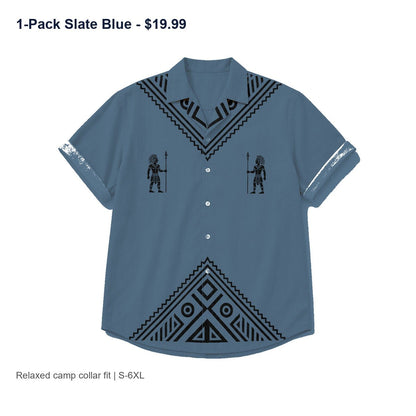 CLEARANCE SALE - Men's Tribal Pattern Camp Collar Shirt - 14 Colors & Bundle Deals