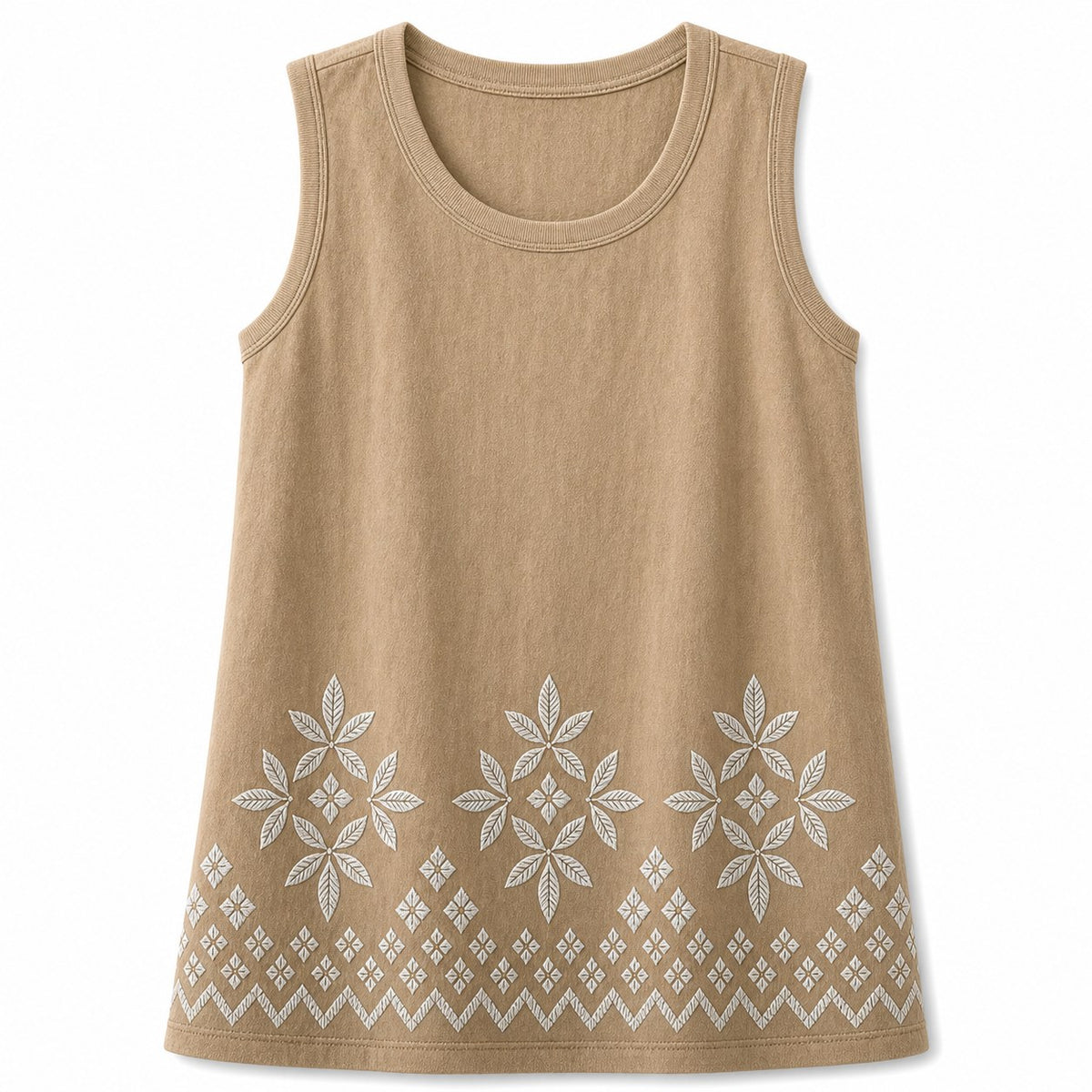 CLEARANCE SALE - Women's Embroidered Border Sleeveless Tank Top - 14 Colors & Bundle Deals