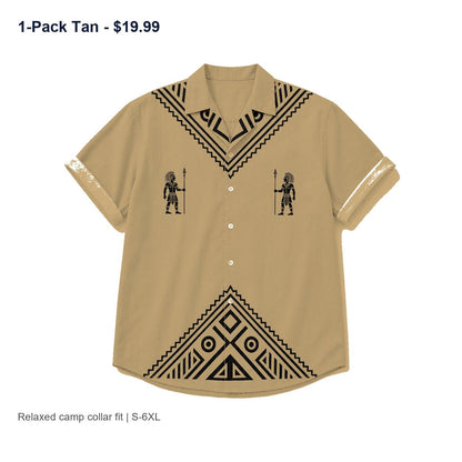 CLEARANCE SALE - Men's Tribal Pattern Camp Collar Shirt - 14 Colors & Bundle Deals