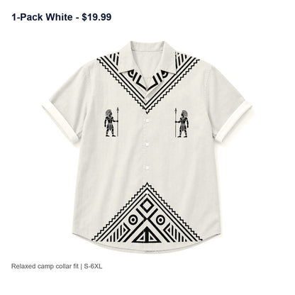 CLEARANCE SALE - Men's Tribal Pattern Camp Collar Shirt - 14 Colors & Bundle Deals