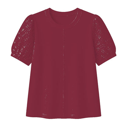CLEARANCE SALE - Women's 95% Cotton Eyelet Sleeve Tee - 14 Colors & Bundle Deals